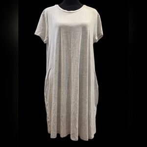 Piko 1988 Soft Light Gray Short Sleeve Swing Dress